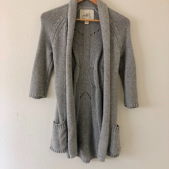 Anthropologie Sweaters - Grey Cable Knit Cardigan